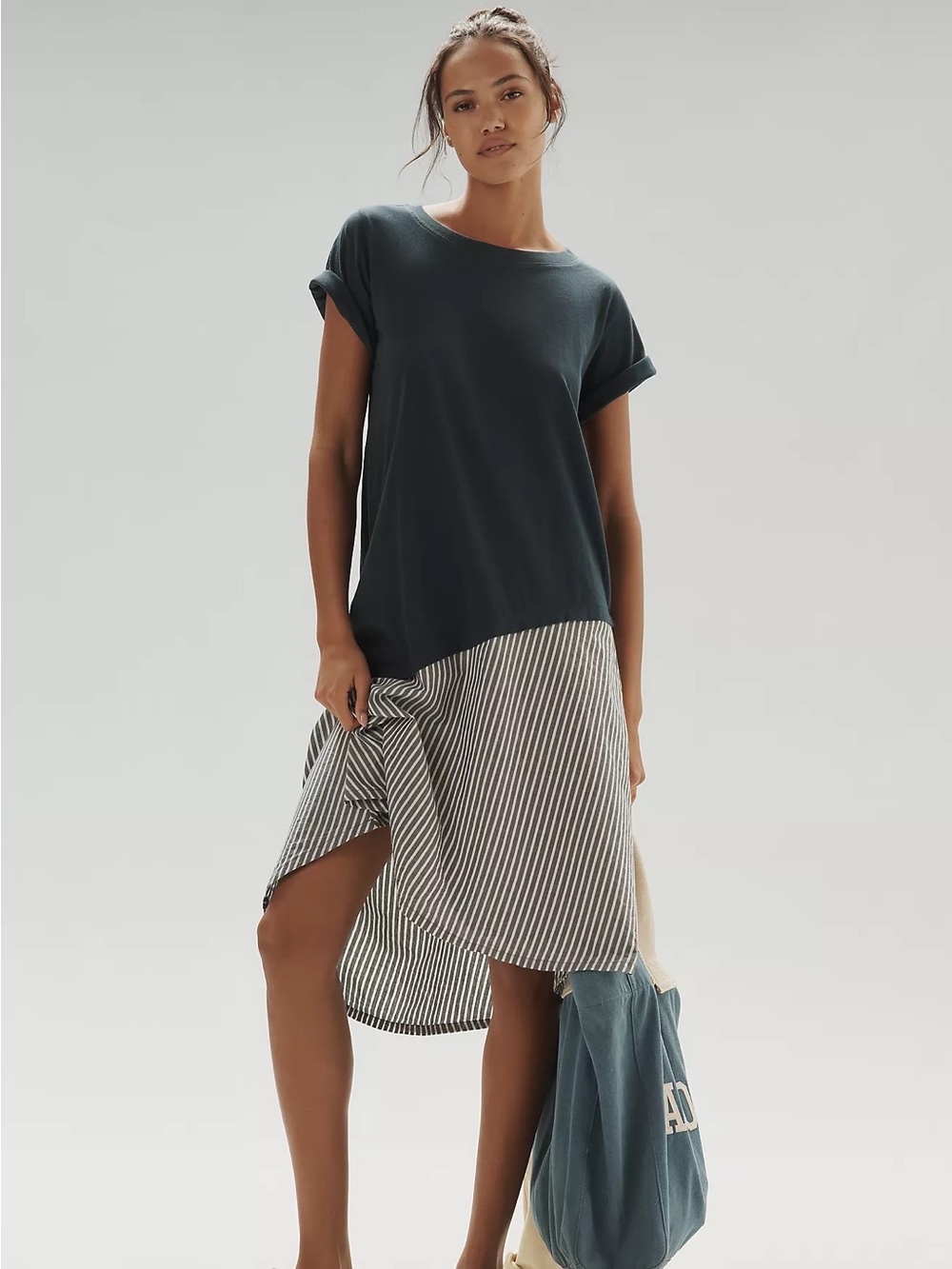 Daily Practice Final Lap Short-Sleeve Twofer Midi Dress